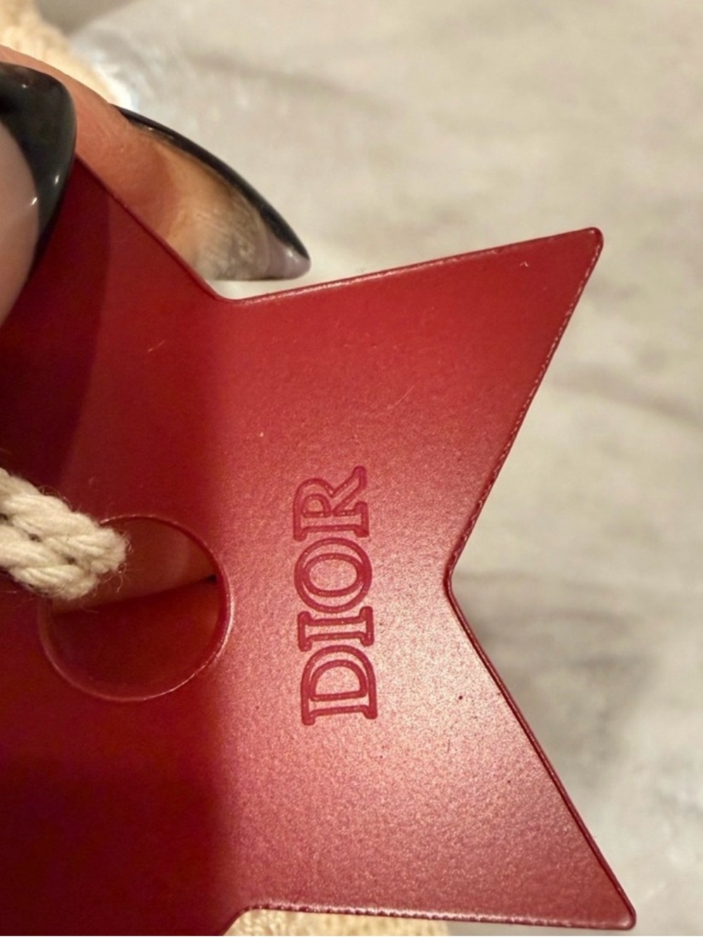 Dior Tote - Cream &  Red - w/ Star Charm - Picture 4 of 6
